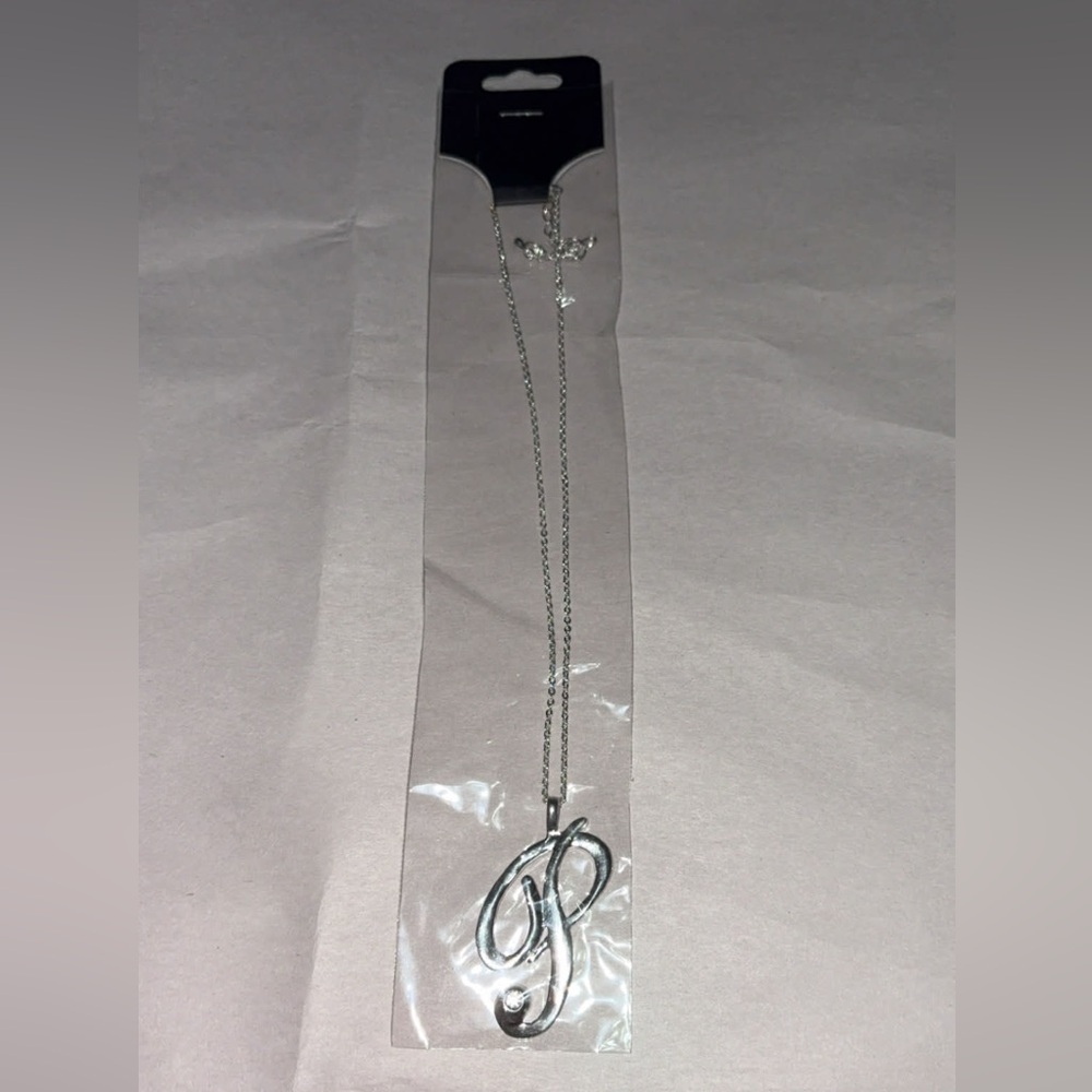 Elegant Silver‎ Color Initial P Pendant Necklace Stocking Stuffer